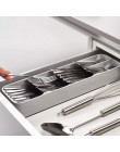 Nueva cocina cajón organizador bandeja Rack cuchara, tenedor, cubiertos caja de almacenamiento de separación ahorro de espacio h