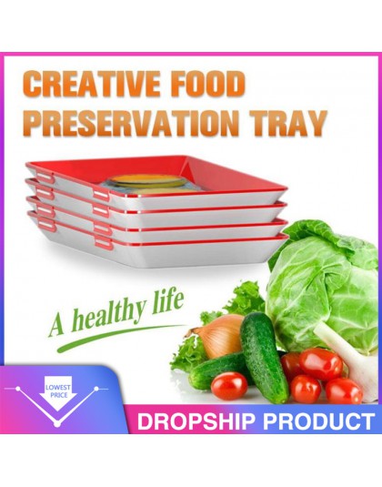 6 piezas creativa bandeja de preservación de alimentos frescos organizador de bandeja de conservación de alimentos frescos palet