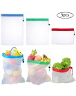 3 uds bolsa de almacenamiento ecológica reutilizable bolsas de producción bolsas de almacenamiento ecológico de frutas vegetales