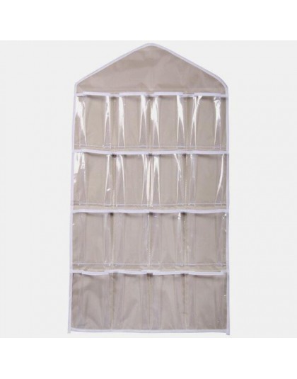 16 bolsillos bolsa colgante transparente calcetines sujetador ropa interior estante colgador organizador de almacenamiento sopor