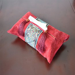Caja de pañuelos de estilo europeo bombeo cubierta de servilletas soporte de papel clásico bolsa de almacenamiento habitación de