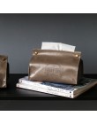 Caja de pañuelos de cuero de PU de lujo carta patrón de piña plegable servilletero rectángulo hogar soporte para papel de cocina