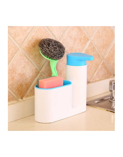 Estante de cocina para bastidor de limpieza lavado esponja cepillo fregadero detergente dispensador de jabón botella organizador
