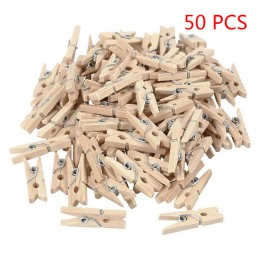 50 uds/100 Uds Mini Clips de madera Natural para foto Clips decoración artesanal Clips 25mm
