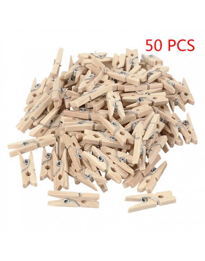 50 uds/100 Uds Mini Clips de madera Natural para foto Clips decoración artesanal Clips 25mm