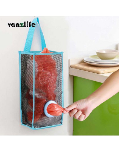 Vanzlife bolsas de basura de cocina colgando bolsa de malla para almacenamiento extracción conveniente bolsa de almacenamiento o
