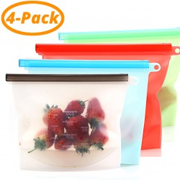 Bolsa reutilizable de silicona para la conservación de alimentos recipiente hermético para almacenamiento utensilio de cocina ve