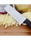 Cortador de patatas fritas hoja dentada de acero inoxidable rebanar vegetales rebanador de frutas cuchillo ondulado Chopper acce