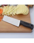 Cortador de patatas fritas hoja dentada de acero inoxidable rebanar vegetales rebanador de frutas cuchillo ondulado Chopper acce