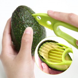 3 en 1 rebanadora de aguacate Shea Corer mantequilla fruta pelador cortador pulpa separador cuchillo plástico utensilios para ve