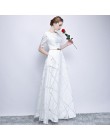 Vestido de verano blanco mujeres 2019 elegante Sexy Banquete de noche Formal largo vestido de fiesta Casual talla grande delgado