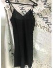 2019 nuevo vestido Midi de mujer de manga corta con escote en V Vestido largo de gasa y vestido negro interior conjunto