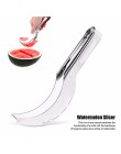 Rebanador de fruta de sandía de acero inoxidable cortador de cuchillos y bolas de helado cuchara de melón de doble tamaño conjun