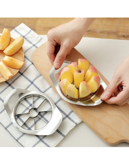 1 Uds cortador de manzanas de acero inoxidable cortador de manzanas Corer cortadores de peras cuchillo pelador herramienta de co