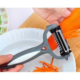 Afeitado rebanar y pelar verduras Herramienta 3 en 1 rotatorio fruta verduras pelador de papas y zanahorias cortador herramienta