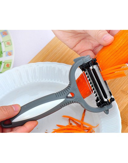 Afeitado rebanar y pelar verduras Herramienta 3 en 1 rotatorio fruta verduras pelador de papas y zanahorias cortador herramienta