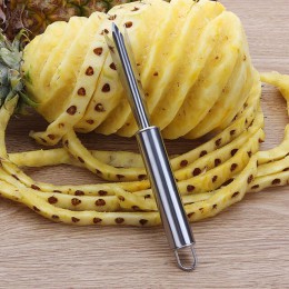Portable antideslizante de acero inoxidable fruta piña pelador fácil limpieza tenedor frutas herramientas de cocina