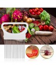 1 Uds de soporte para corte fácil de cebolla tenedor acero inoxidable + cortador de vegetales de plástico cortador de tomate ute