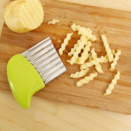 1 Uds. Cortador de patatas fritas vegetales patatas fritas haciendo pelador borde ondulado cuchillo fruta verduras trituradora h