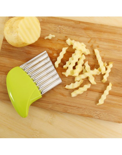 1 Uds. Cortador de patatas fritas vegetales patatas fritas haciendo pelador borde ondulado cuchillo fruta verduras trituradora h