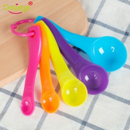 Delidge 5 unids/set cucharas dosificadoras plástico colorido (1/2,5/5/7,5/15 ml) cuchara de medir súper útil cuchara para hornea