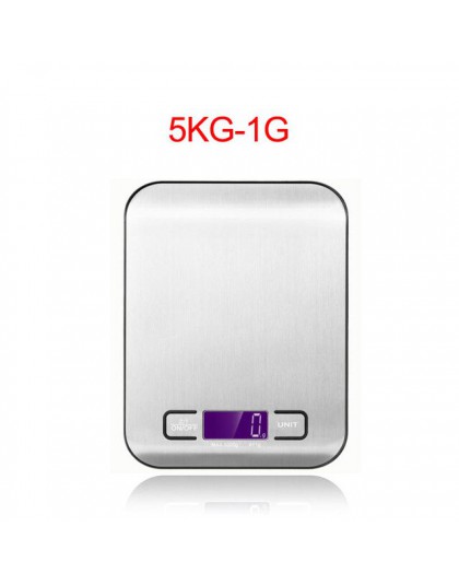 La alta precisión electrónica de la balanza de cocina 5 kg/1g LCD Digital Escala de alimentos de acero inoxidable Escala de peso