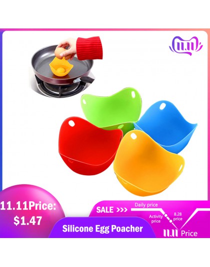Hifuar 4 Uds de huevo de silicona cazador Caza Vainas recipiente molde para huevos anillos de cocina accesorios de cocina Pancak