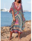 2019 Indie Folk encaje con cuello en V manga de murciélago verano playa vestido Túnica de algodón mujeres ropa de playa caftán M