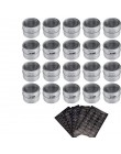 Tarros de especias magnéticos de acero inoxidable Set de latas con tapa transparente etiquetas tarros de especias magnéticas org
