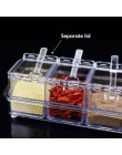 4 unids/set estante de condimento transparente recipientes para especias almacenamiento contenedor condimento tarros Cruet con c