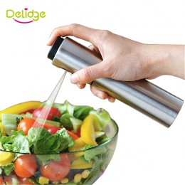 Delidge 1 botella de Spray de vinagre plata Acero inoxidable botella de condimento líquido aceite de salsa de soja botella de Sp