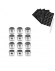 Tarros de especias magnéticos LMETJMA con etiquetas de especias rusas Set de latas de especias magnéticas de acero inoxidable en