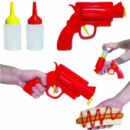200ml botella de pistola creativa Ketchup ensalada de mostaza botella de salsa de apretar calidad alimentaria PP dispensador de 
