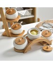 Suministros de cocina condimentos tarro de cerámica cruet botella de sal y pimienta bandeja de bambú cocina herramienta de sazon