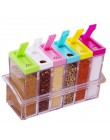 AHTOSKA 6 piunids/lote juego de botellas de plástico para condimento caja de almacenamiento contenedor de sal de cocina y agitad