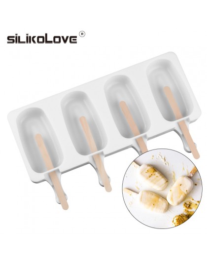 Silikove moldes de helado de silicona 2 tamaños moldes hielo Lolly congelador moldes de barra de helado con palitos de paleta ec