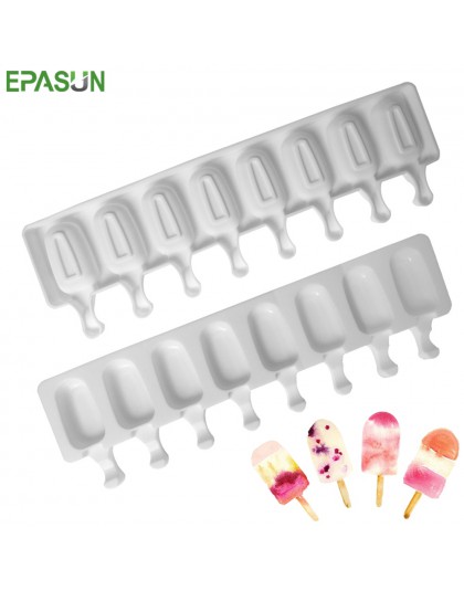 EPASUN 8 rejilla helado molde silicona fabricante con paleta de caramelos forma de BPA libre hielo Pop Lolly bandeja moldes de c