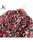 LD LINDA DELLA Moda de la pista de manga larga Maxi vestidos de mujeres elegante fiesta Floral Rosa estampado de leopardo, vesti