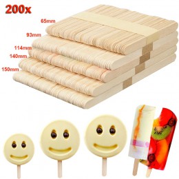 N 200 Uds palitos de helado de madera palitos de congelador palitos de madera para barras de helado 65/93/114/140/150mm 99