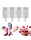 Molde de helado de silicona de 4 celdas moldes de paletas de postre casero DIY congelador jugo de fruta molde de helado para niñ
