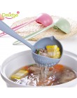 Delidge 2 en 1 cuchara de sopa de mango largo colador de hogar cucharón colador de plástico colador de cocina cuchara herramient