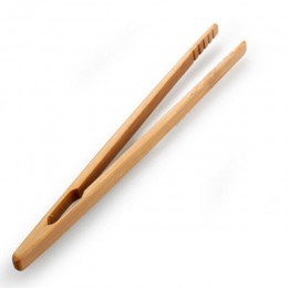 Tacto Visual bambú madera alimentos de madera pinzas tostadas tostador Bacon azúcar hielo té hoja Tong ensalada hogar pinzas