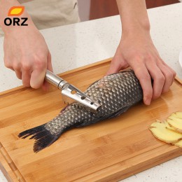 ORZ herramientas de cocina Limpieza de piel de pescado de acero inoxidable raspador de pescado limpiador removedor de cepillos d