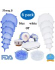 ZhangJi de silicona elástico tapas (juego de 6) reutilizable contenedor de alimentos de sello para tazones tazas ollas microonda