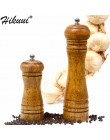 HIKUUI molinillo de pimienta de madera de roble clásico juego de molinos de condimentos de mano molinillo de cerámica