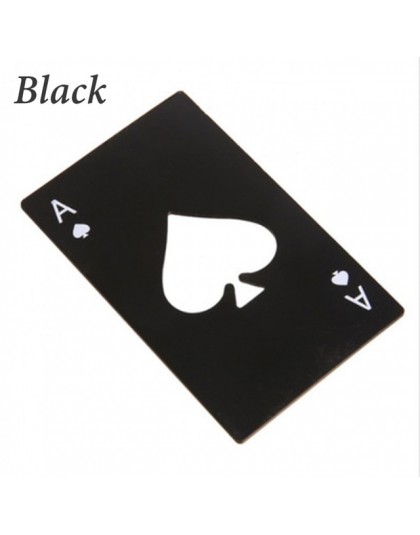 Abrebotellas de cerveza Tarjeta de póker negro/plata personalizada de acero inoxidable tarjeta de crédito tarro abridor de botel
