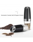 Nuevo Molinillo Eléctrico automático de pimienta molino de sal con luz LED libre de cocina sazonador herramienta de molienda aut