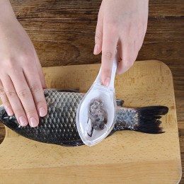 1 Uds. Cepillo de piel de pescado raspado de la escala de pesca cepillo ralladores de quitar rápido cuchillo de pescado pelador 