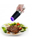 Molinillo Eléctrico automático de pimienta luz LED sal pimienta botella molienda libre de cocina sazonador moler herramienta mol