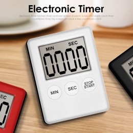 1 Uds. 5 núcleos pantalla Digital LCD súper delgada Temporizador de cocina cuadrado conteo de cocción cuenta atrás alarma reloj 